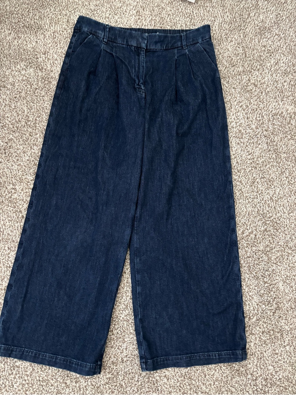 High-Rise Wide Leg Jeans in Deep Indigo - Women's Flare & Wide Leg